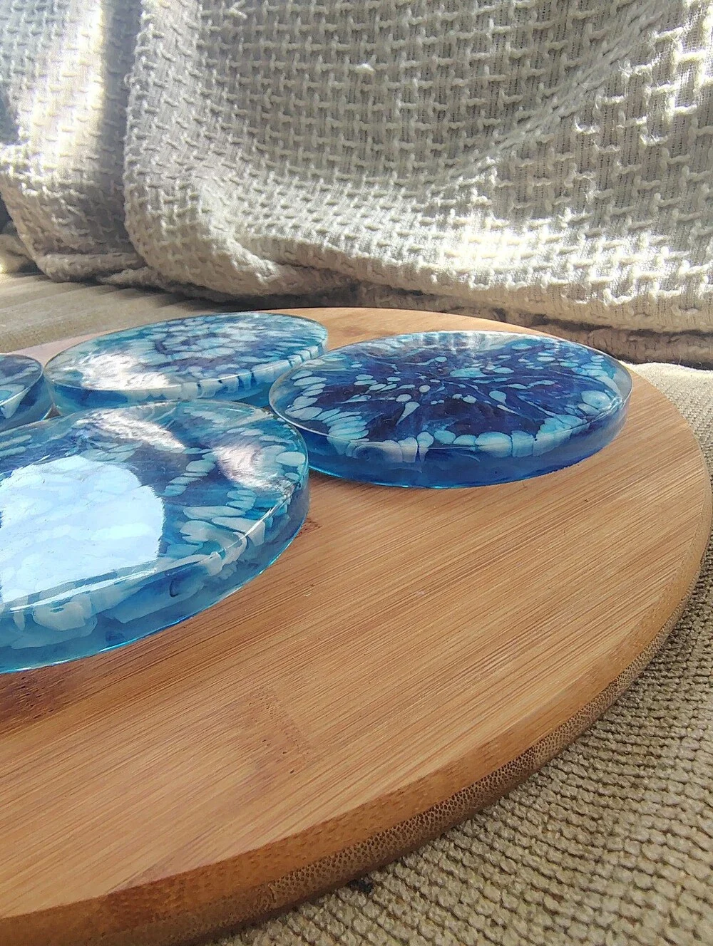 Blue Marble Coasters - Set of 4